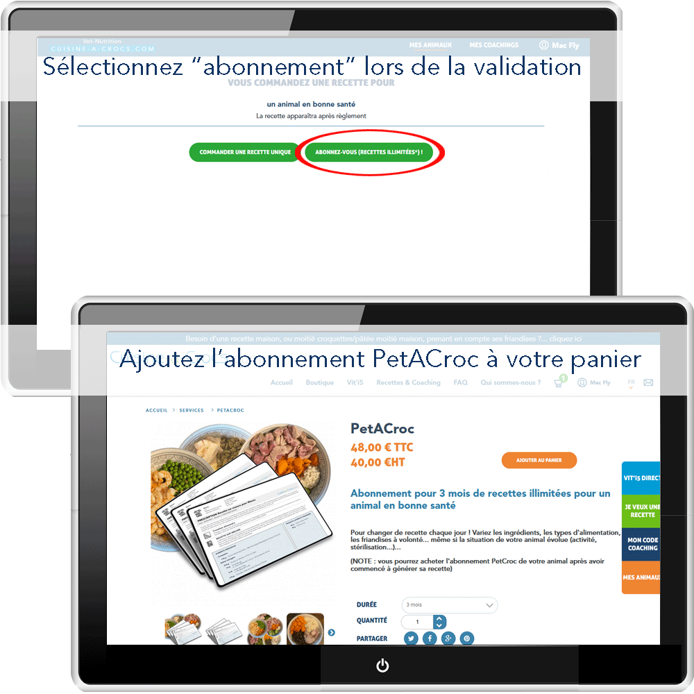 Abonnement Petacroc: passer commande